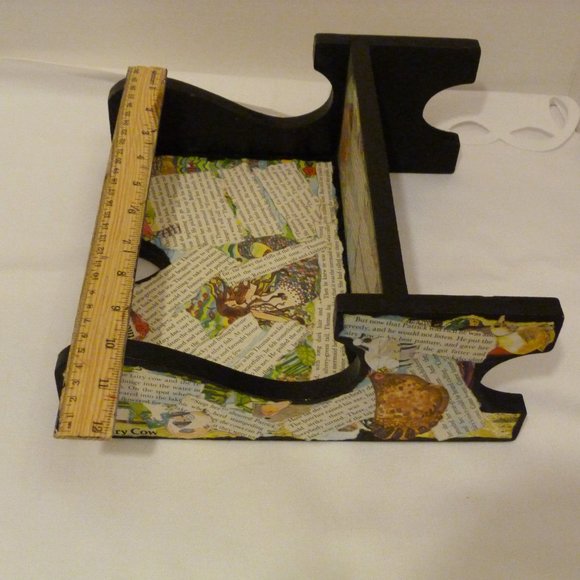 Handmade Decoupage Wood Doll Bench Miniature Display Bench Furniture Decor - Picture 10 of 10